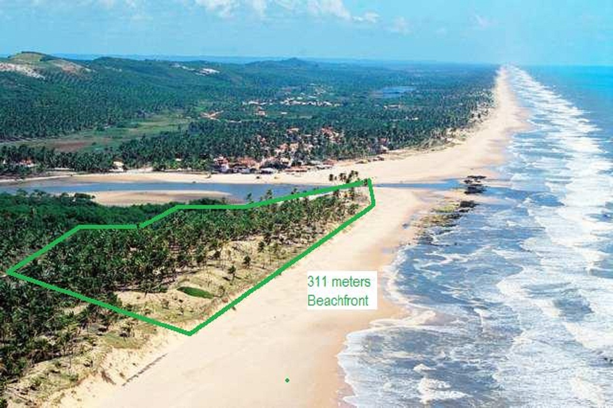 Aerial view showing 311m beachfront boundary
